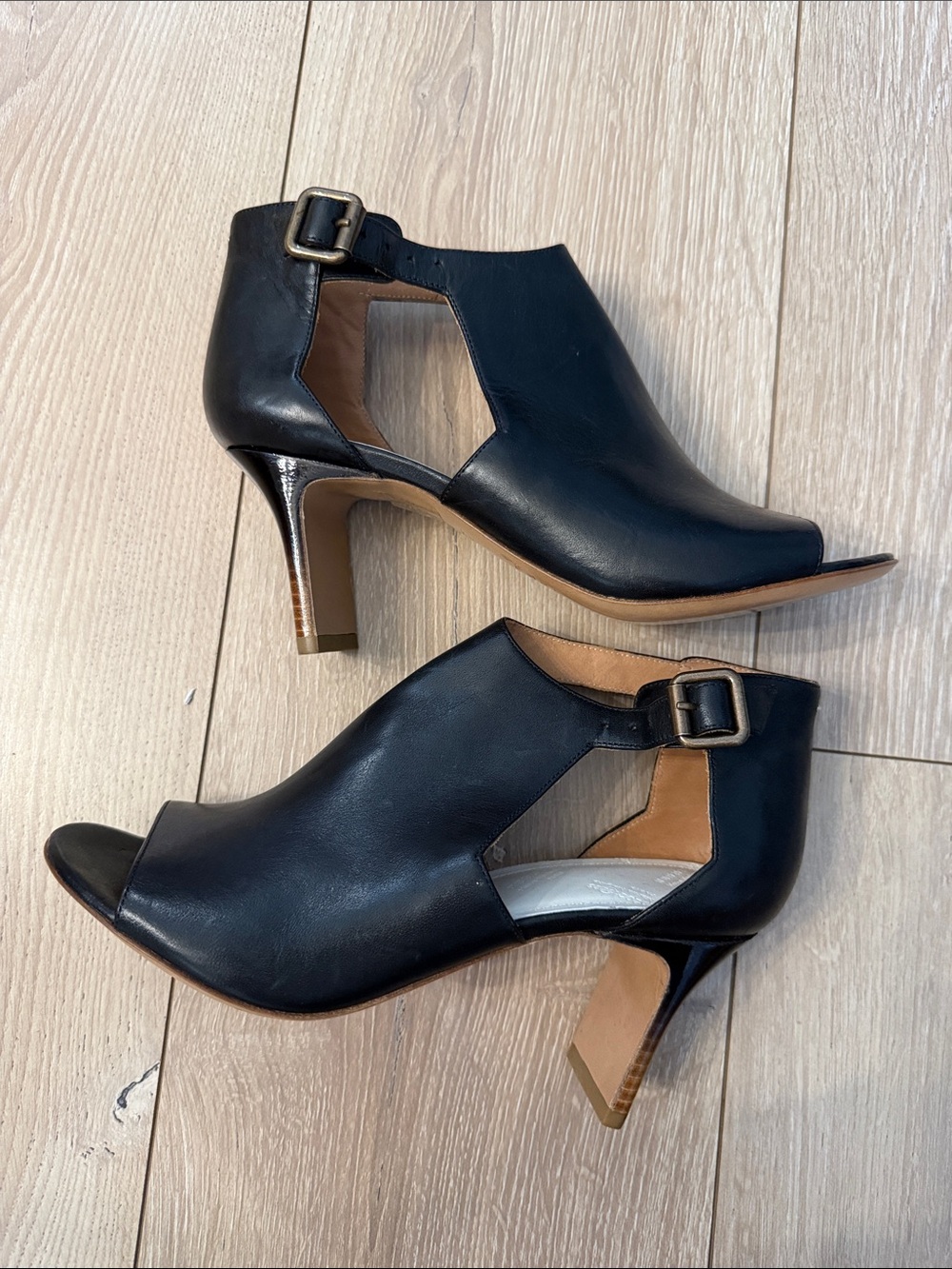 Maison Margiela Black Open-Toe Buckle Heeled Sandals